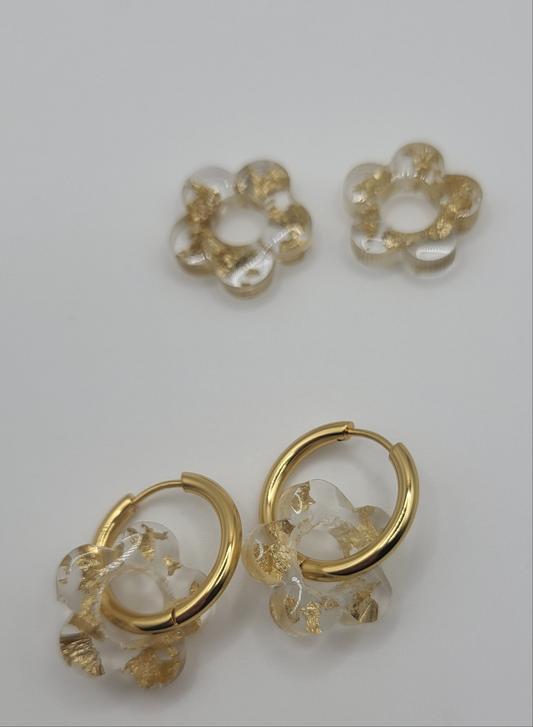 Pampilles feuilles dorée vendu sans créoles