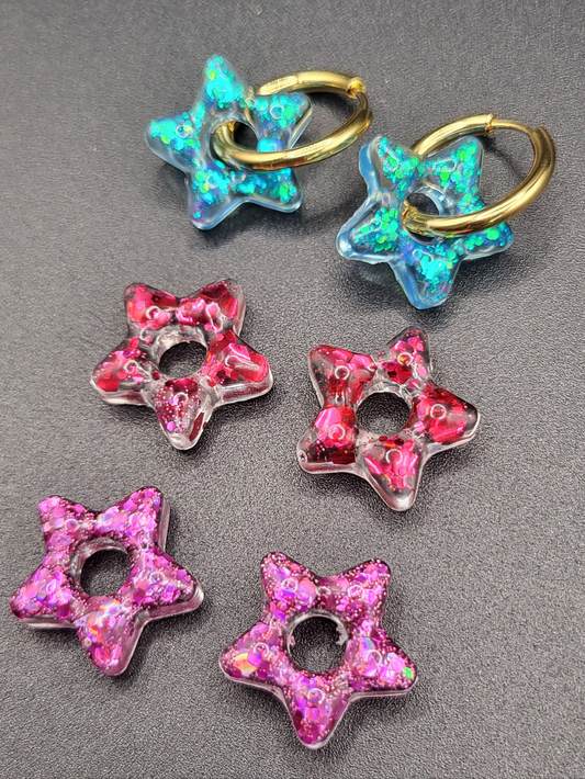 Boucles d’oreilles étoiles holographique