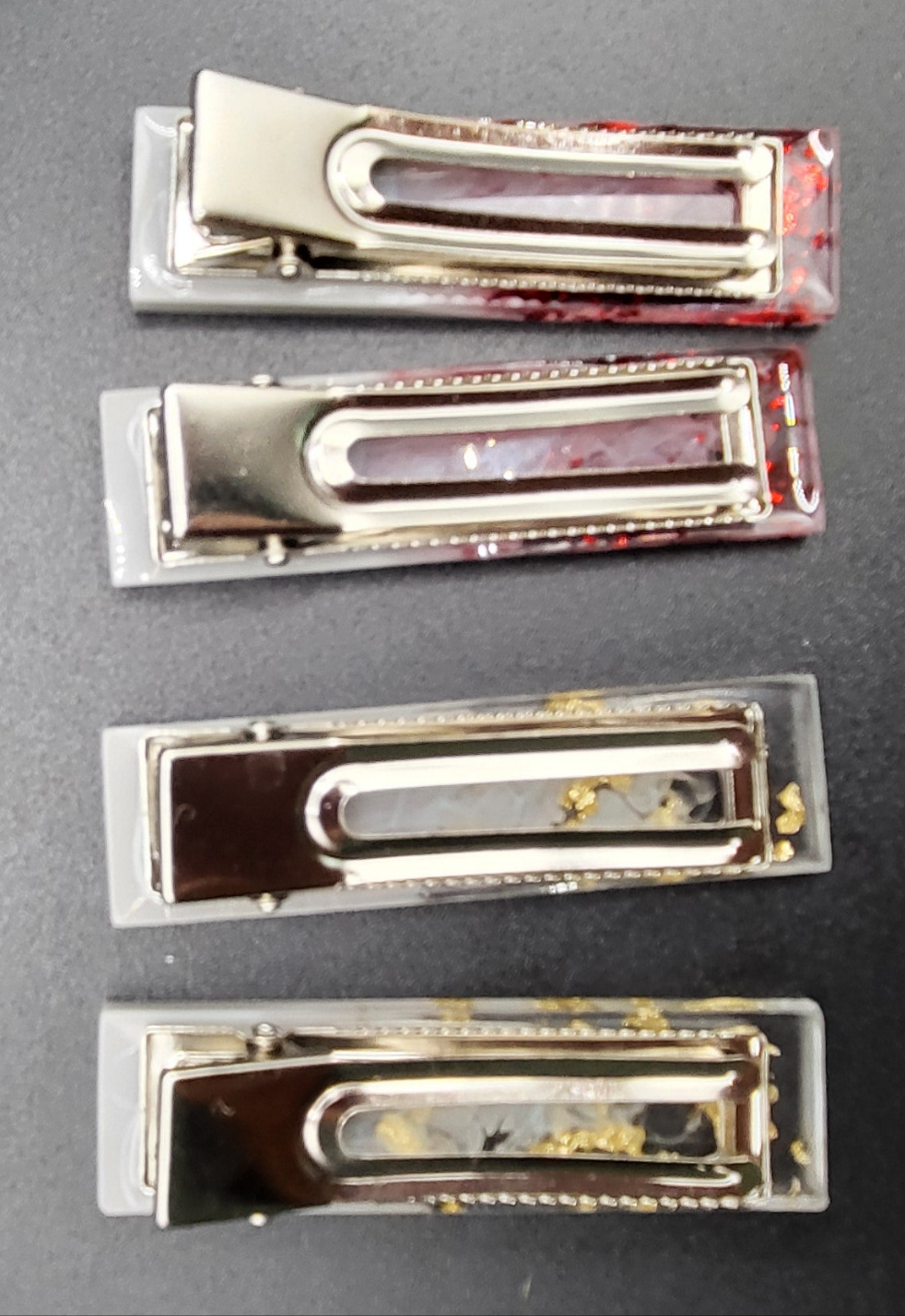 Lot 4 barrettes artisanales uniques