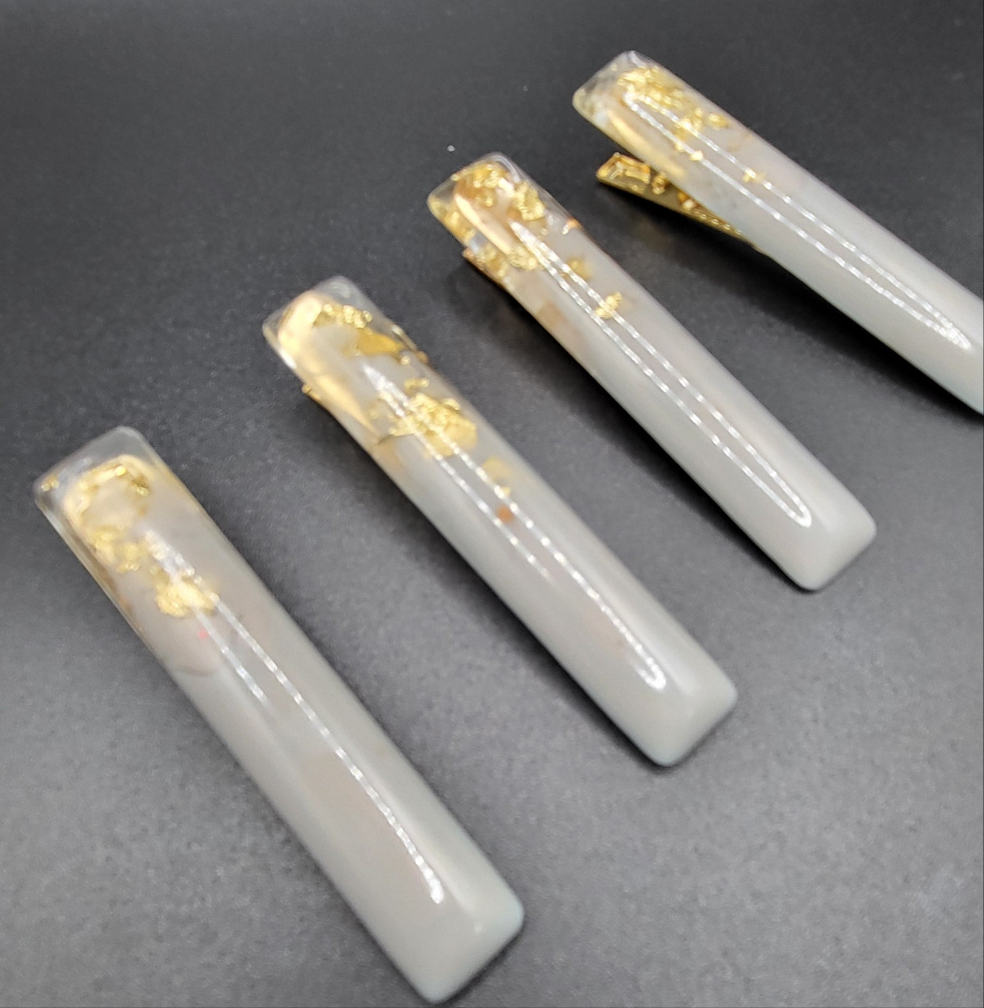 Lot de 4 barrettes artisanales uniques