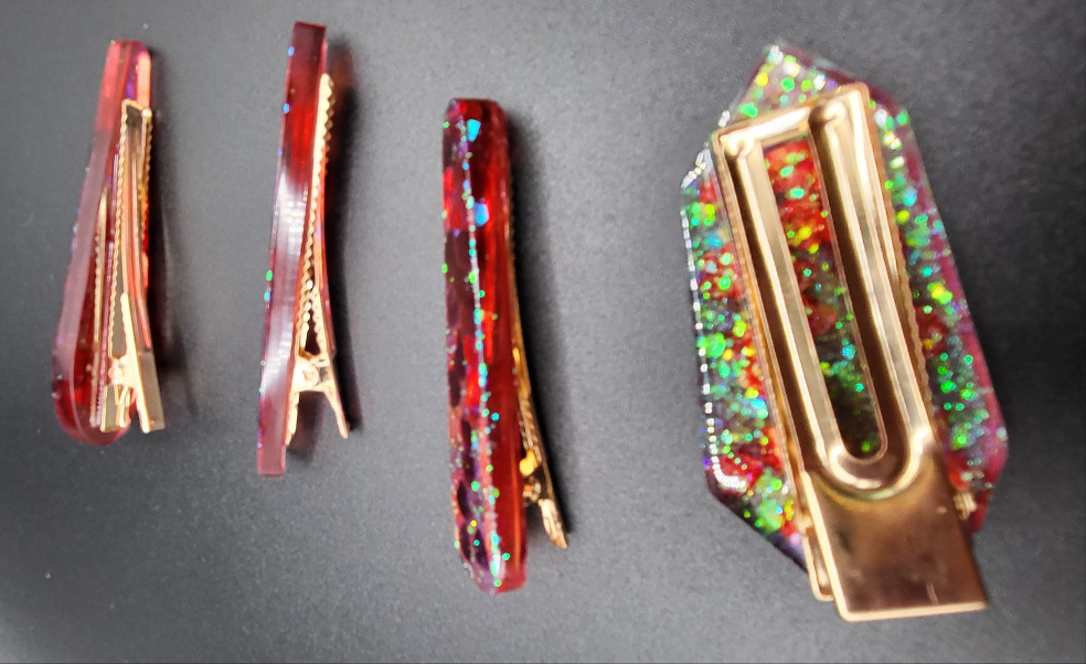 Lot de 4 barrettes artisanales uniques