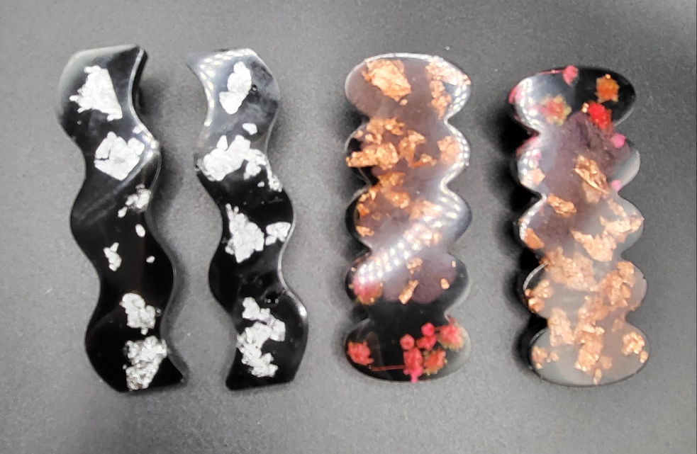 Lot de 4 barrettes artisanales uniques
