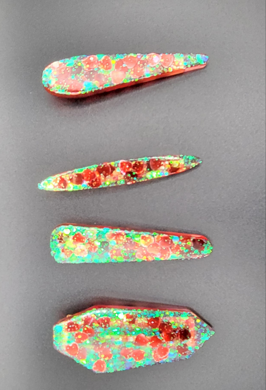 Lot de 4 barrettes artisanales uniques