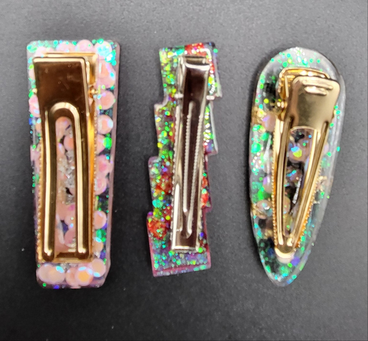 Lot 3 barrettes artisanales uniques
