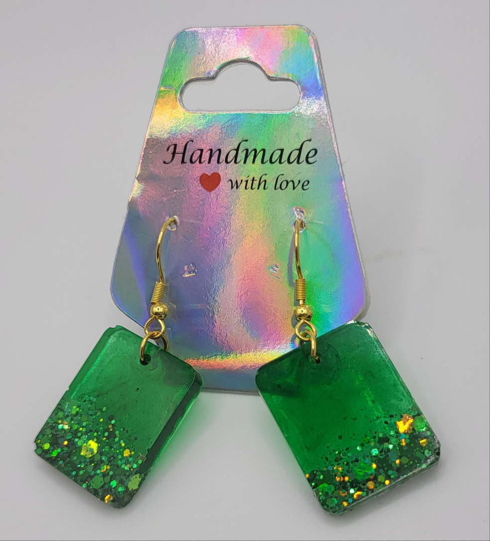 Boucles d’oreilles holographique et encre