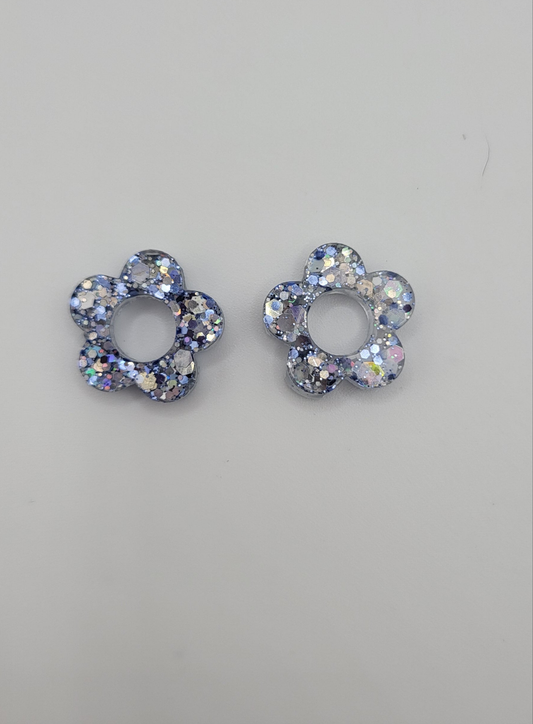 Pampilles pour créoles argent holographiques