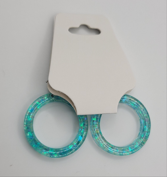 Boucles d’oreilles holographique rondes