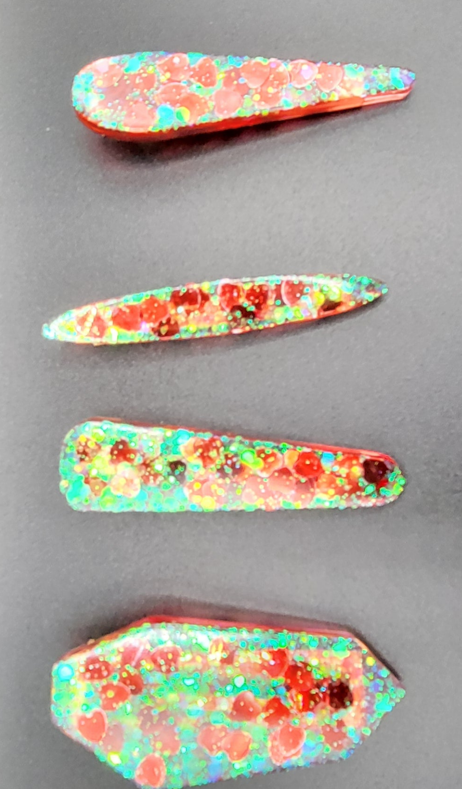 Lot de 4 barrettes artisanales uniques