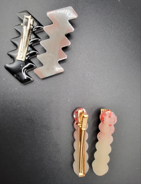 Lot de 4 barrettes artisanales uniques