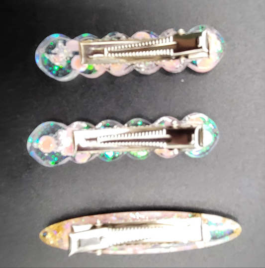 Lot de 3 barrettes artisanales uniques