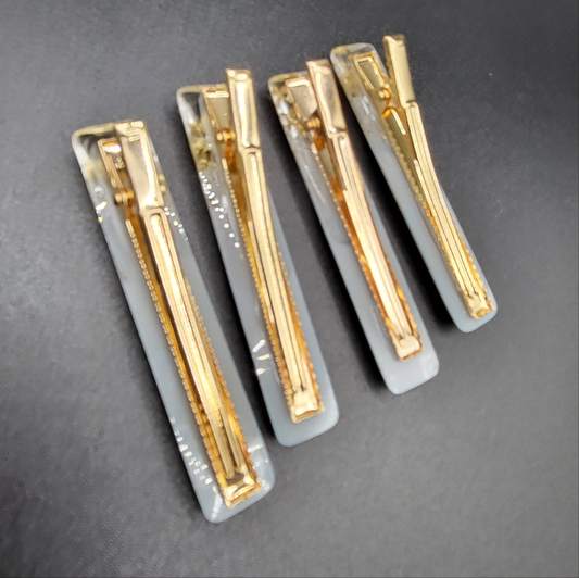 Lot de 4 barrettes artisanales uniques