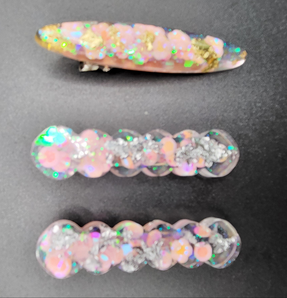 Lot de 3 barrettes artisanales uniques