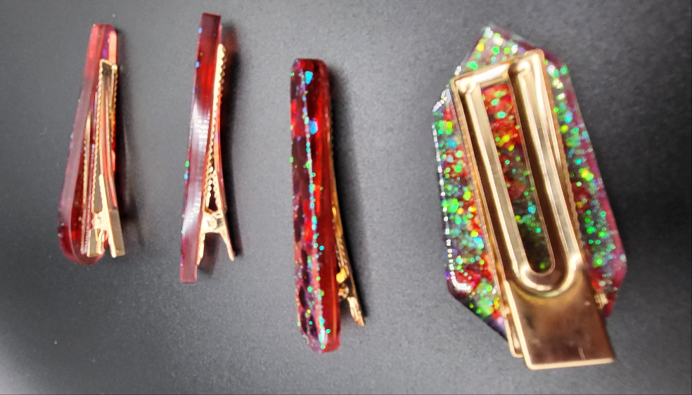Lot de 4 barrettes artisanales uniques