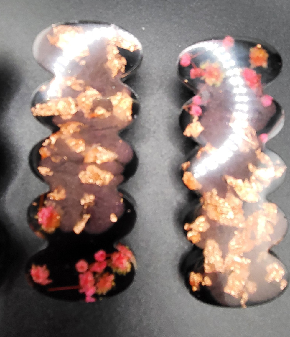 Lot de 4 barrettes artisanales uniques