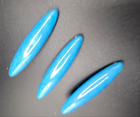 Lot 3 barrettes artisanales uniques bleu brillante