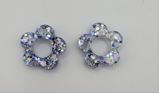 Pampilles pour créoles argent holographiques