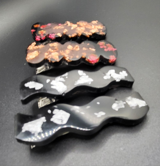 Lot de 4 barrettes artisanales uniques