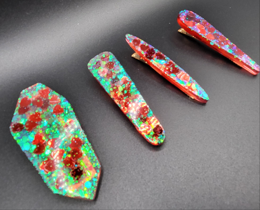 Lot de 4 barrettes artisanales uniques