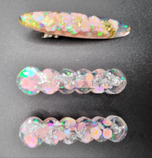 Lot de 3 barrettes artisanales uniques