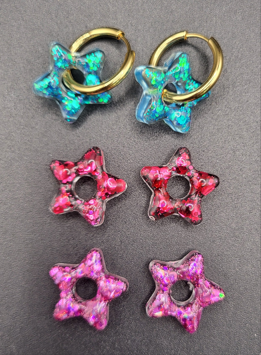 Boucles d’oreilles étoiles holographique