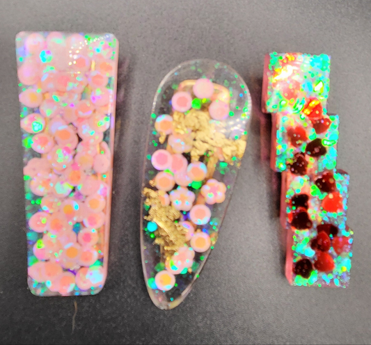 Lot 3 barrettes artisanales uniques