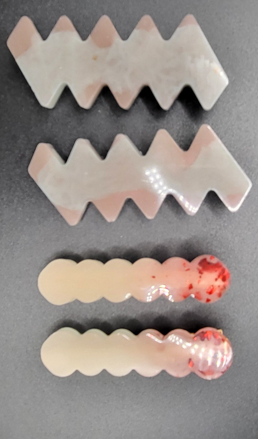Lot de 4 barrettes artisanales uniques