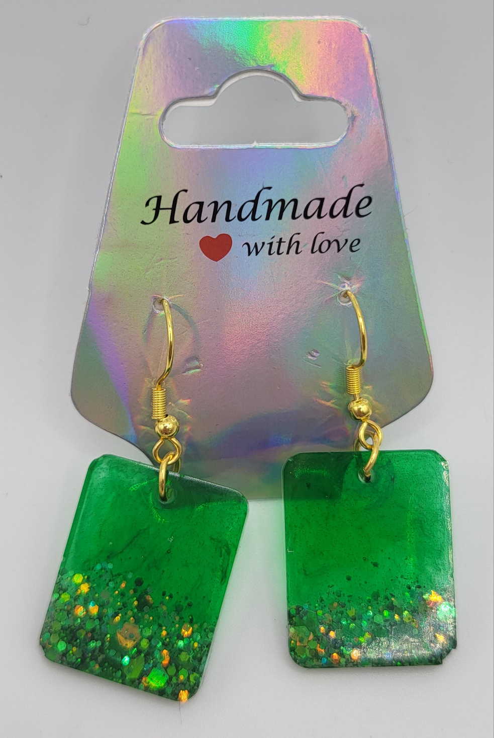 Boucles d’oreilles holographique et encre