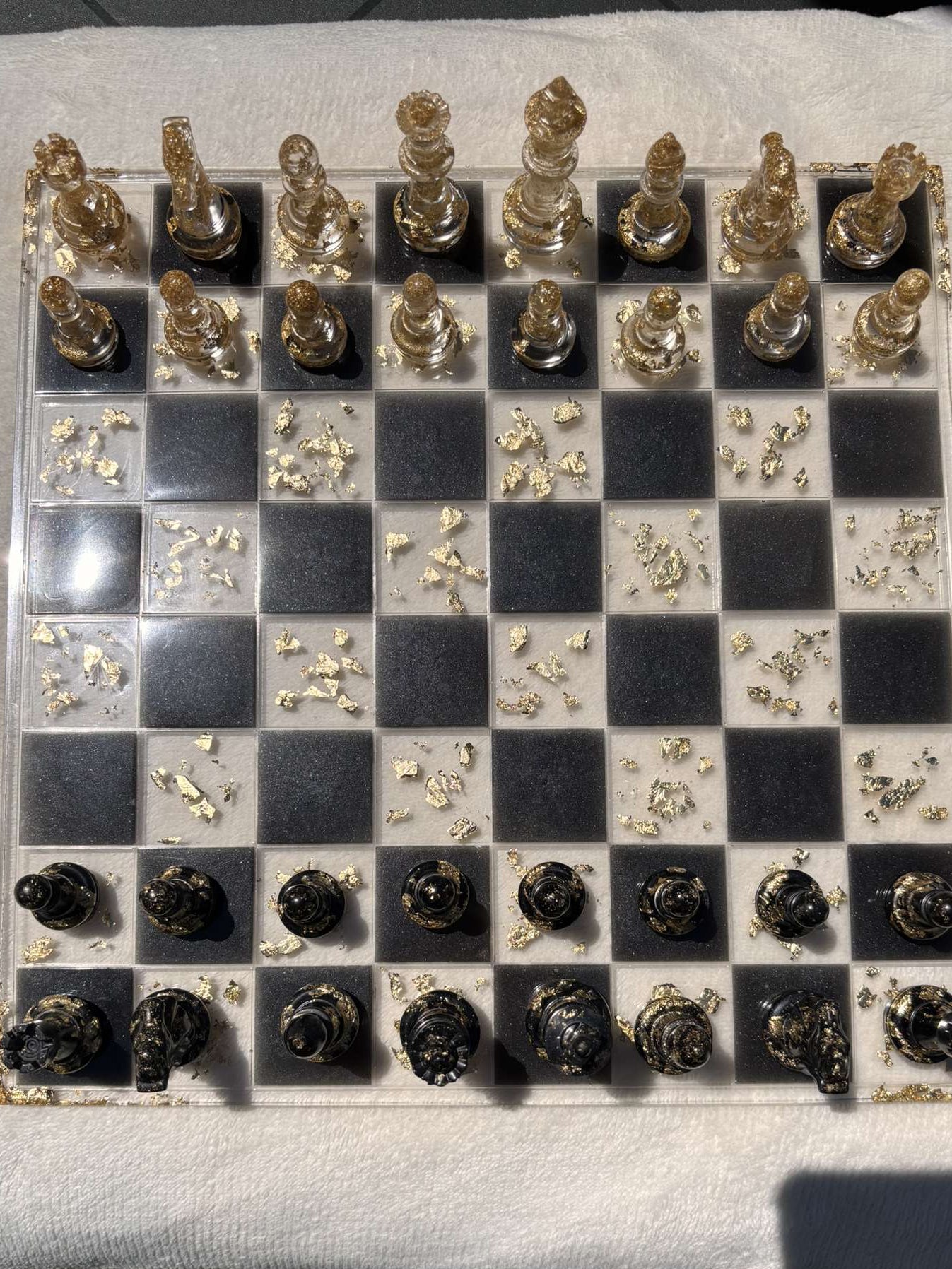 Échiquier noir et gold